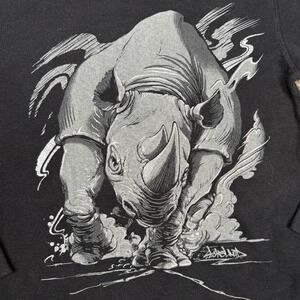 Ecko Unltd Rhino Size M Graphic‎ Thermal Long Sleeve Shirt Black Streetwear Y2K